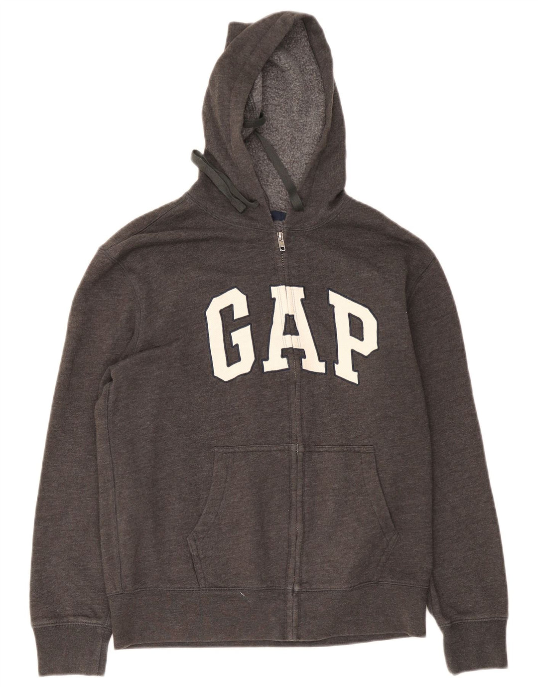 Maglione con cappuccio e zip grafica da uomo Gap in cotone chiazzato grigio medio