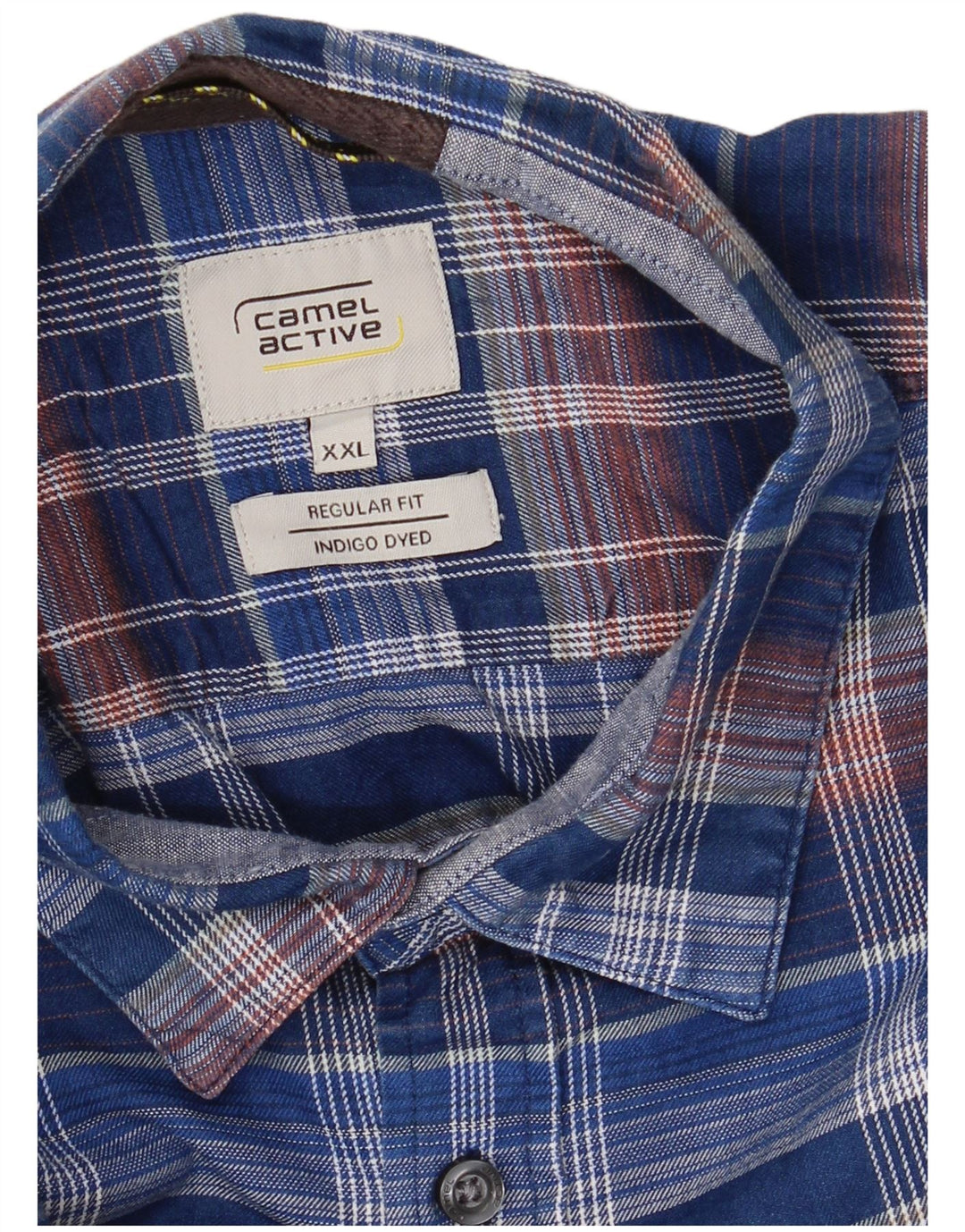 CAMEL ACTIVE Camicia da uomo a maniche corte vestibilità regolare 2XL Blu a quadri