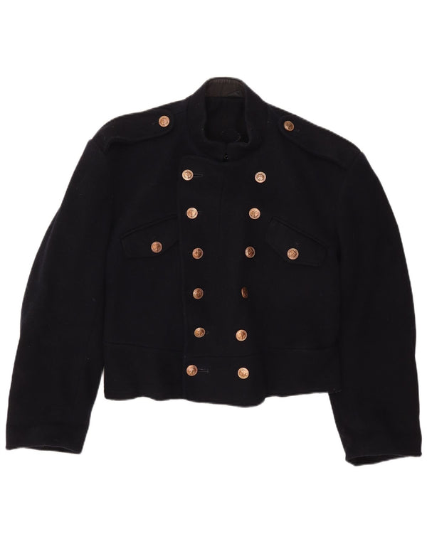 Giacca Bolero militare vintage da donna UK 12 medio blu navy