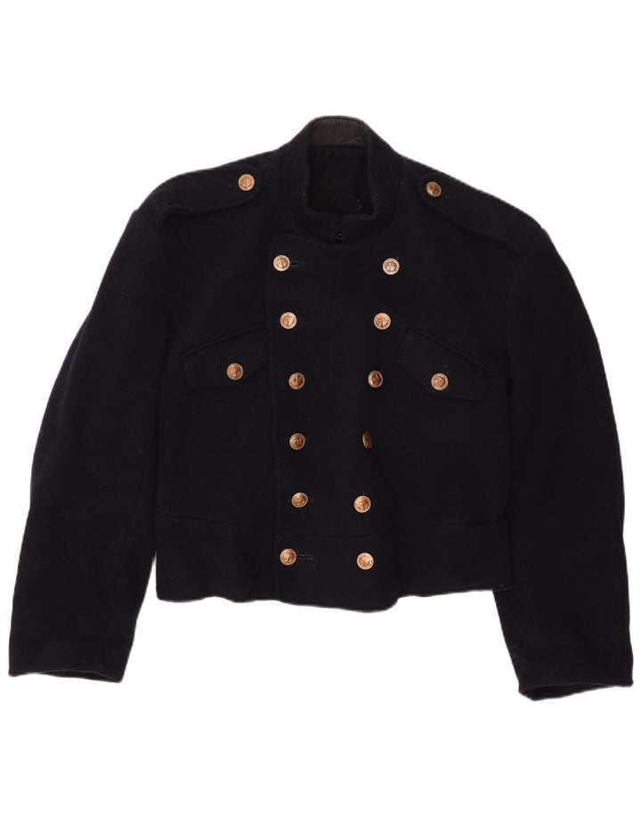 Giacca Bolero militare vintage da donna UK 12 medio blu navy