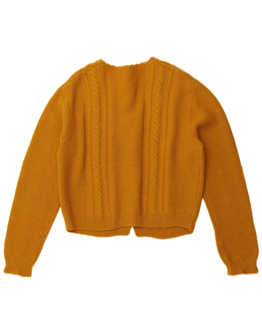 Maglione cardigan corto da donna VINTAGE UK 10 piccolo giallo