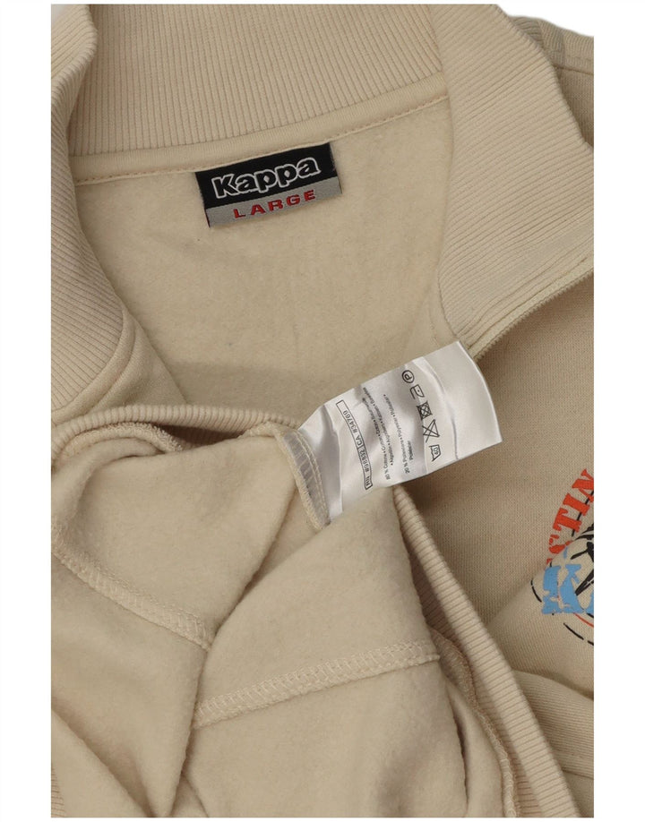 Giacca da ginnastica grafica da uomo Kappa grande in cotone bianco sporco