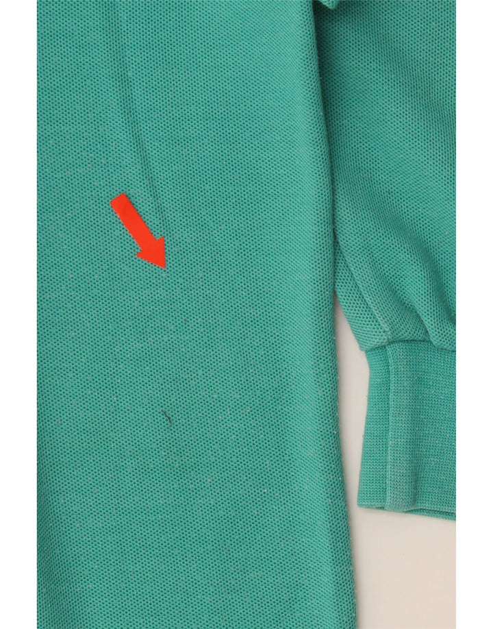 FILA Mens Long Sleeve Polo Shirt IT 50 Medium Turquoise Cotton Vintage Fila and Second-Hand Fila from Messina Hembry 