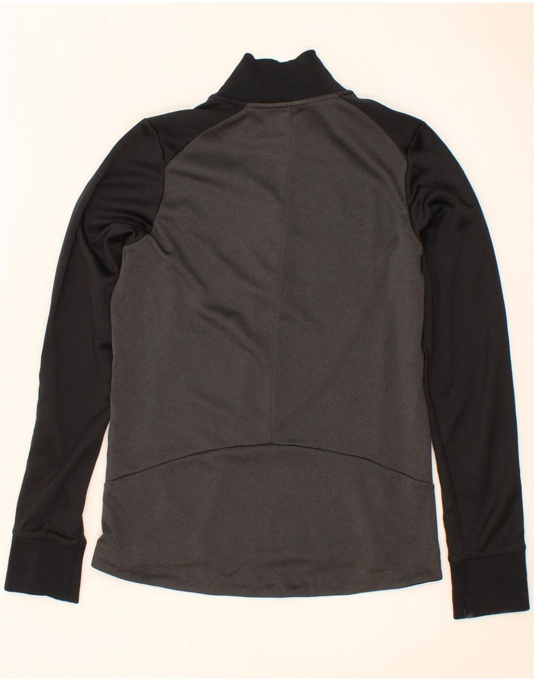 NIKE Womens Dri Fit Pullover Tracksuit Top UK 12 Medium Grey Colourblock Vintage Nike and Second-Hand Nike from Messina Hembry 