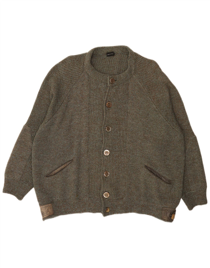 Maglione cardigan vintage da uomo 2XL color kaki