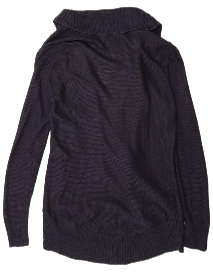 Maglione cardigan aperto da donna Eddie Bauer UK 12 Rayon blu navy medio