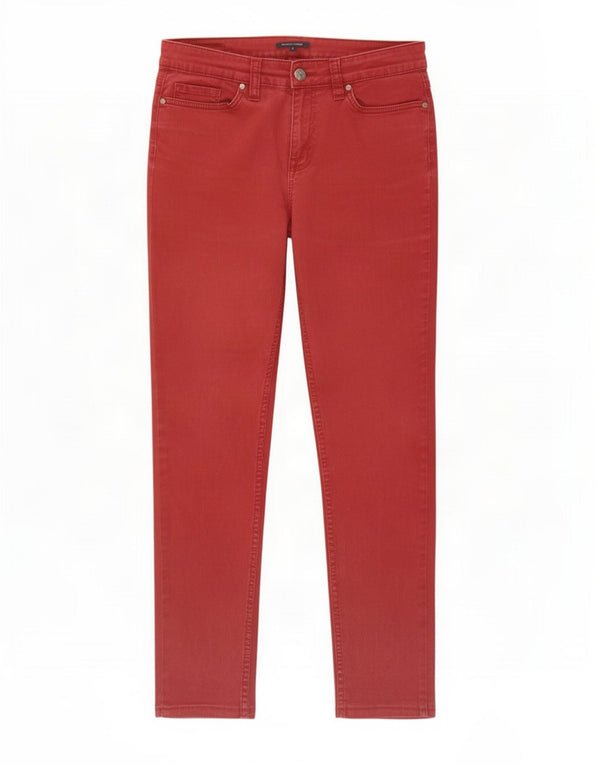 Jeans slim da donna Tommy Hilfiger US 6 medio W28 L27 cotone bordeaux
