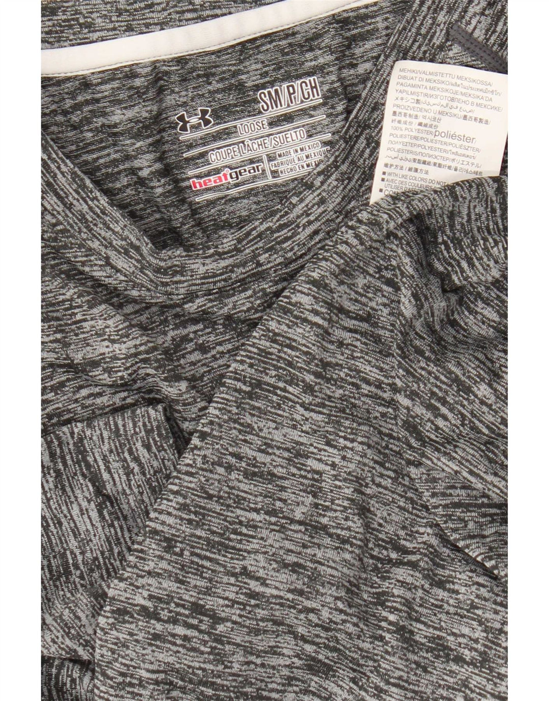 Maglietta Under Armour da uomo Heat Gear Top in poliestere chiazzato grigio piccolo