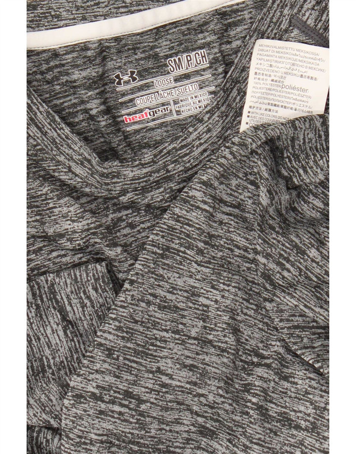 Maglietta Under Armour da uomo Heat Gear Top in poliestere chiazzato grigio piccolo