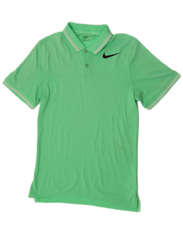 Polo Nike da uomo piccola sportiva in poliestere verde