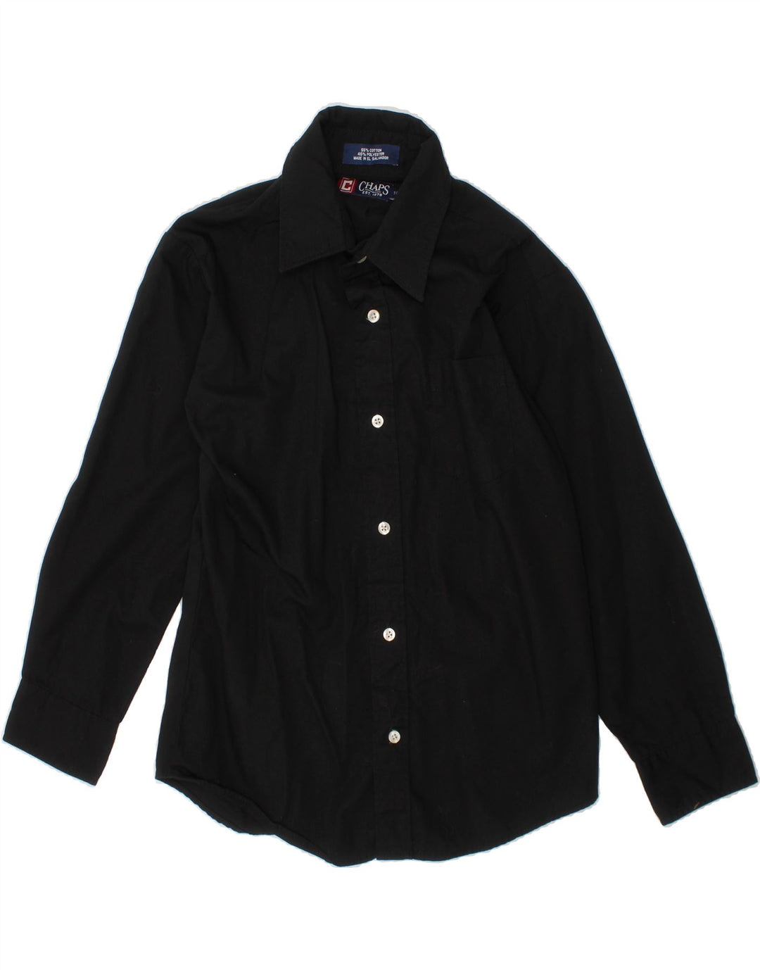 CHAPS Boys Shirt 9-10 Years Black Cotton Vintage Chaps and Second-Hand Chaps from Messina Hembry 