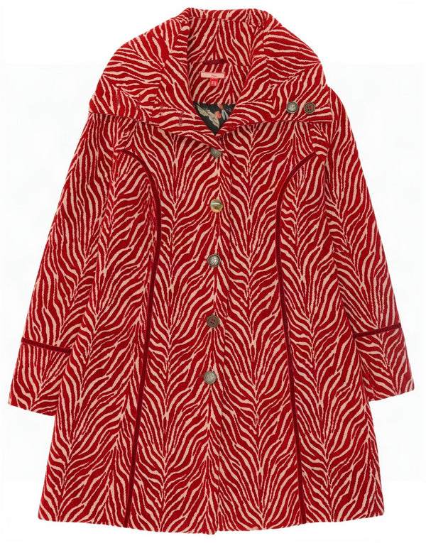 Soprabito da donna Joe Browns UK 12 Poliestere con stampa animalier rosso medio
