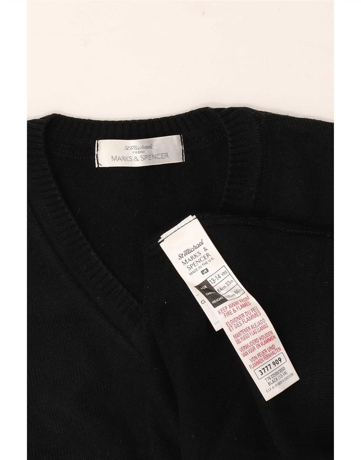 Maglione Marks & Spencer da ragazzo con scollo a V 13-14 anni in acrilico nero