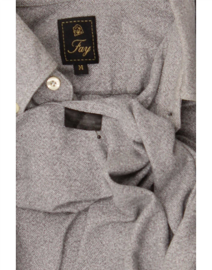 Camicia Fay Uomo Cotone Puntinato Grigio Medio