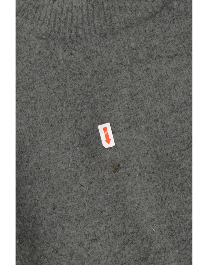 Maglione girocollo oversize da donna Zara UK 14 Acrilico grigio medio