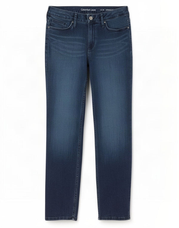 Calvin Klein Donna Ultimate Skinny Jeans US 12 Large W30 L30 Blu Navy