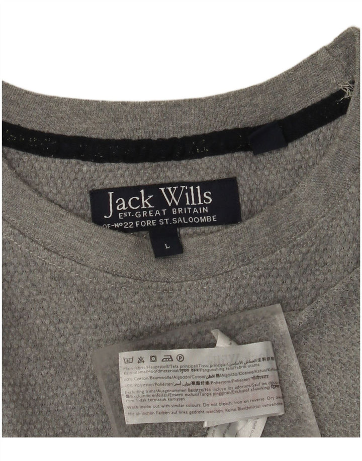 JACK WILLS T-shirt da uomo Top grande in cotone grigio