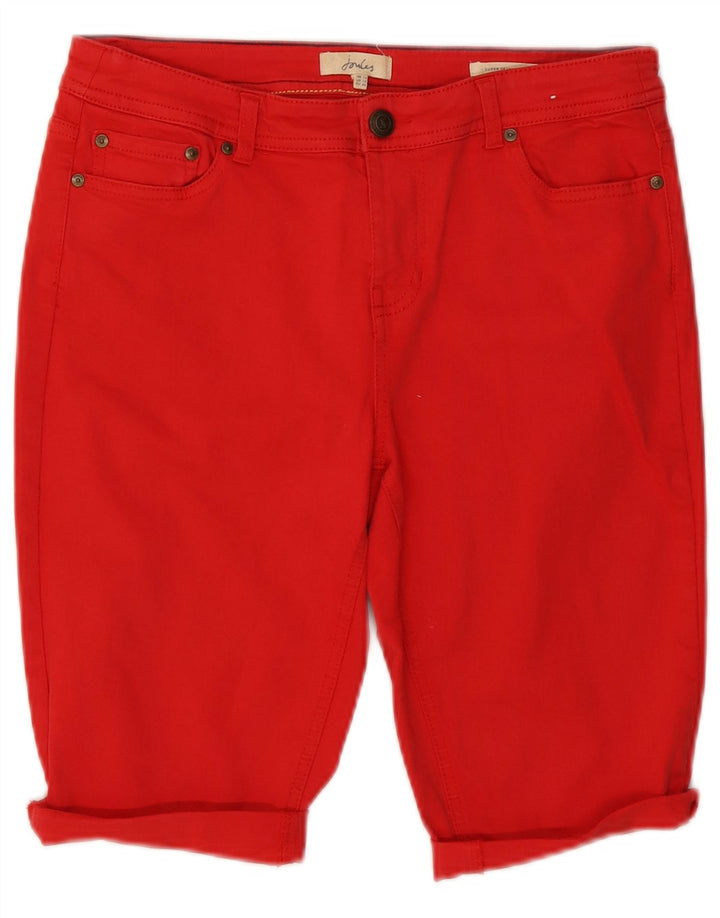Pantaloncini di jeans Bermuda da donna Joules UK 14 medi W30 cotone rosso