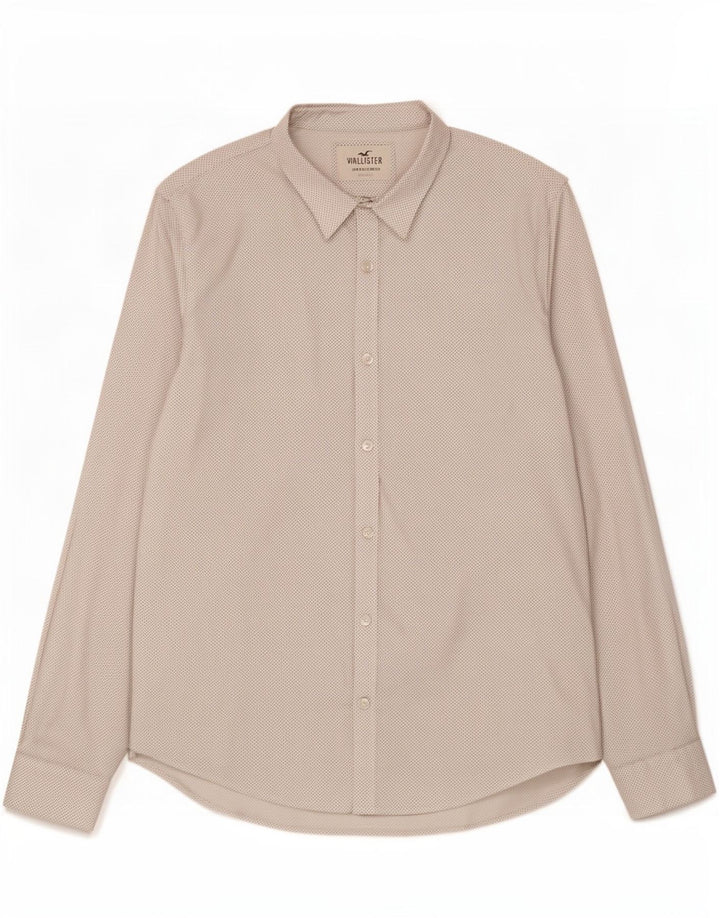 Camicia Hollister da uomo grande in cotone maculato bianco