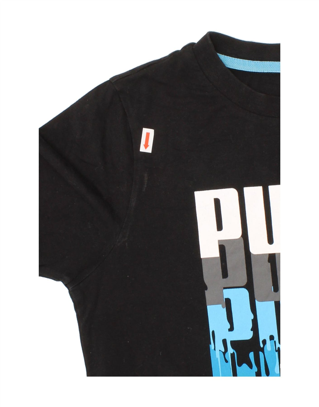 PUMA Boys Graphic T-Shirt Top 9-10 Years Medium Black Vintage Puma and Second-Hand Puma from Messina Hembry 