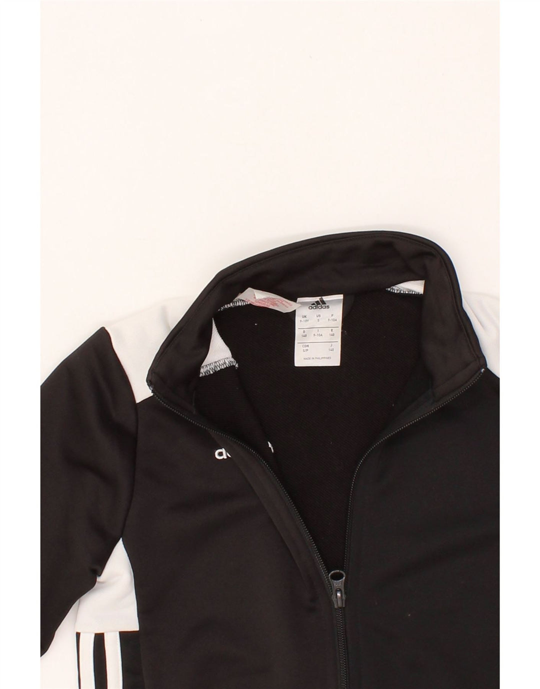 ADIDAS Boys Tracksuit Top Jacket 9-10 Years  Black Colourblock Polyester Vintage Adidas and Second-Hand Adidas from Messina Hembry 