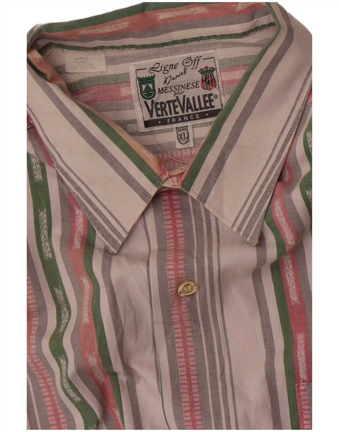 Camicia da uomo Verte Vallee XL in cotone a righe multicolore
