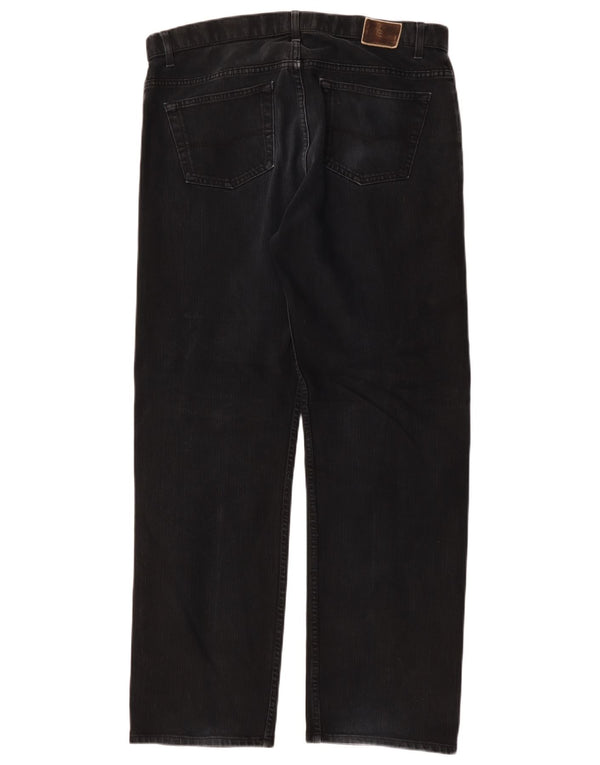 Jeans dritti da uomo Marks & Spencer blu Harbour W36 L31 cotone nero
