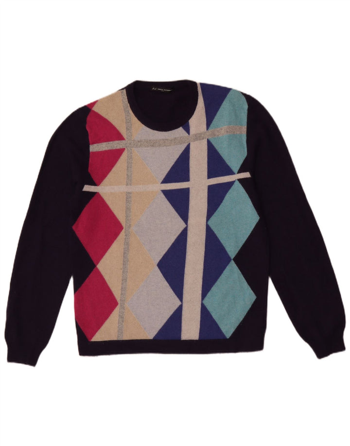 Maglione maglione girocollo da uomo Daniele Alessandrini viola medio