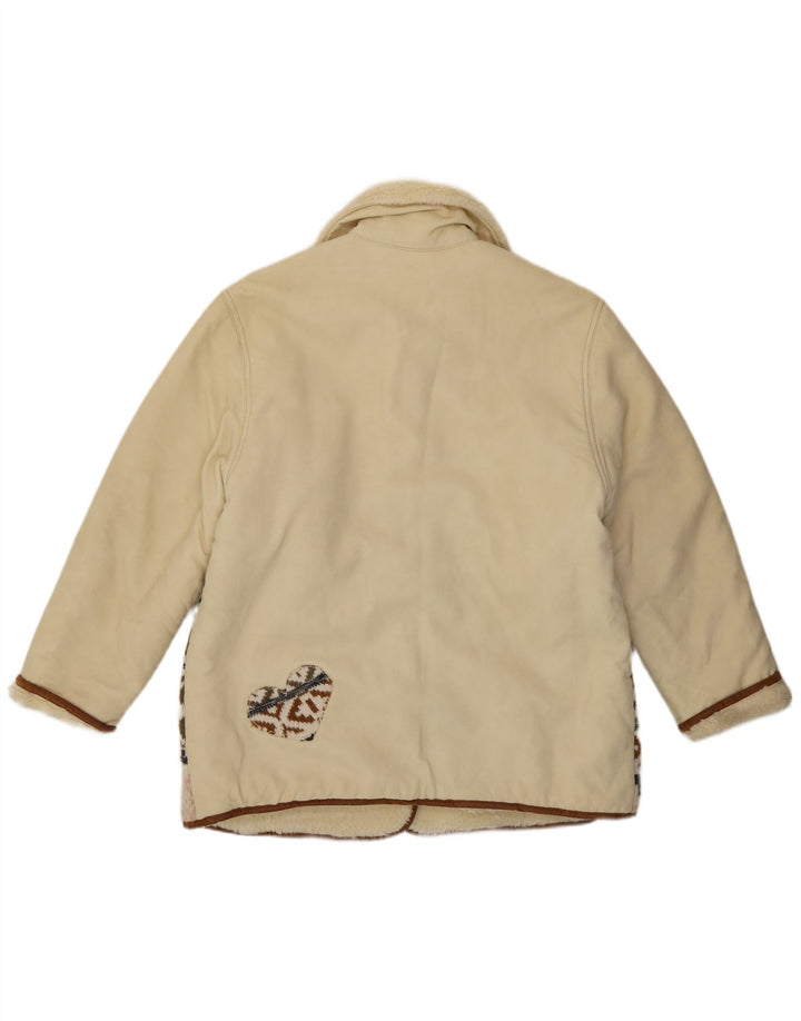 Giacca sherpa vintage da donna con motivi EU 40 Fair Isle medio multicolore