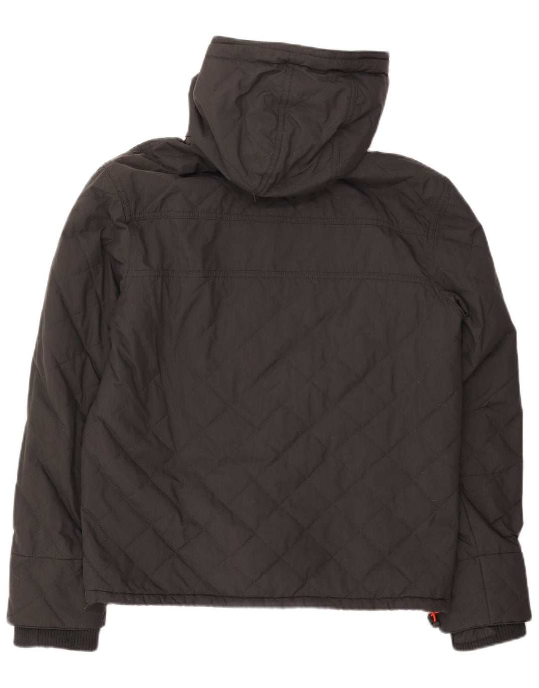 SUPERDRY Womens Windcheater Hooded Windbreaker Jacket UK 16 Large Grey