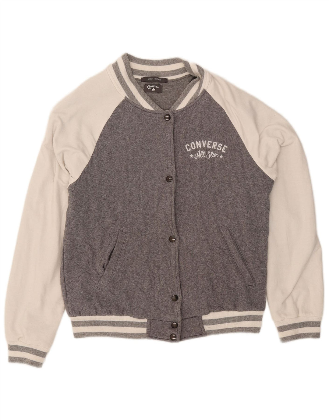 Giacca da ginnastica da donna Converse Varsity Top Jacket UK 14 Colorblock grigio medio
