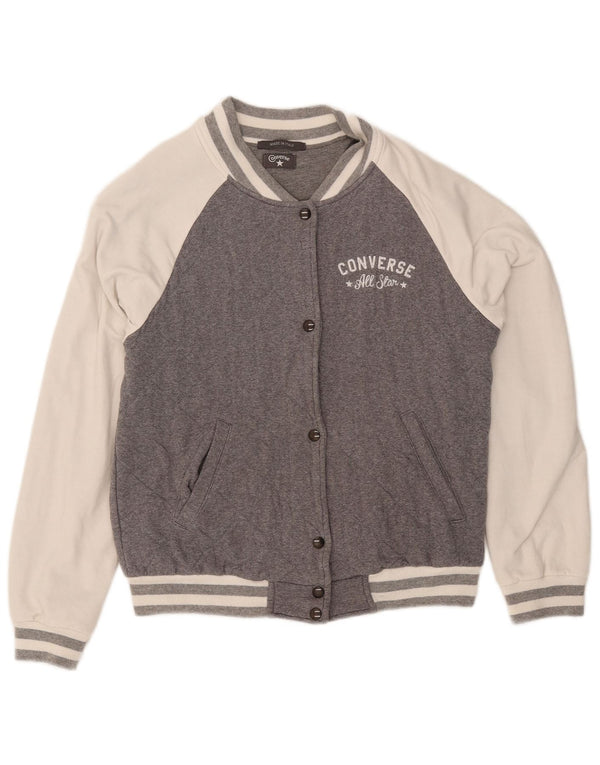 Converse Womens Varsity Tracksuit Top Jacket UK 14 Medium Grey Colourblock