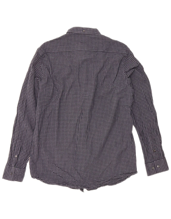 Camicia da uomo French Connection XL in cotone a quadretti blu navy