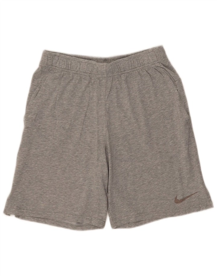 Pantaloncini sportivi Nike Dri Fit da uomo piccoli in cotone chiazzato grigio