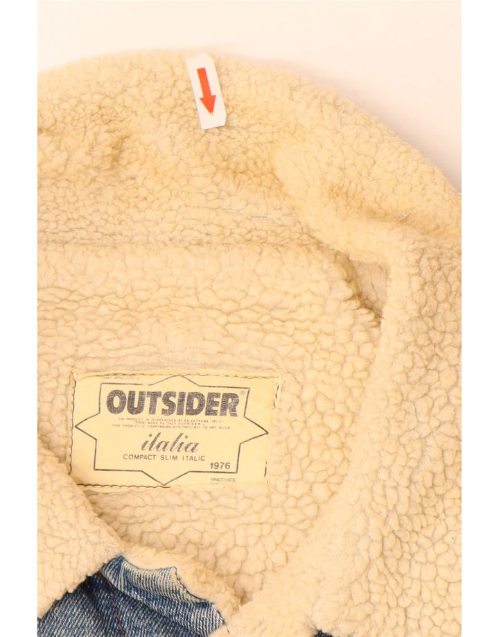 Giacca da uomo in denim sherpa Outsider UK 42 XL cotone blu