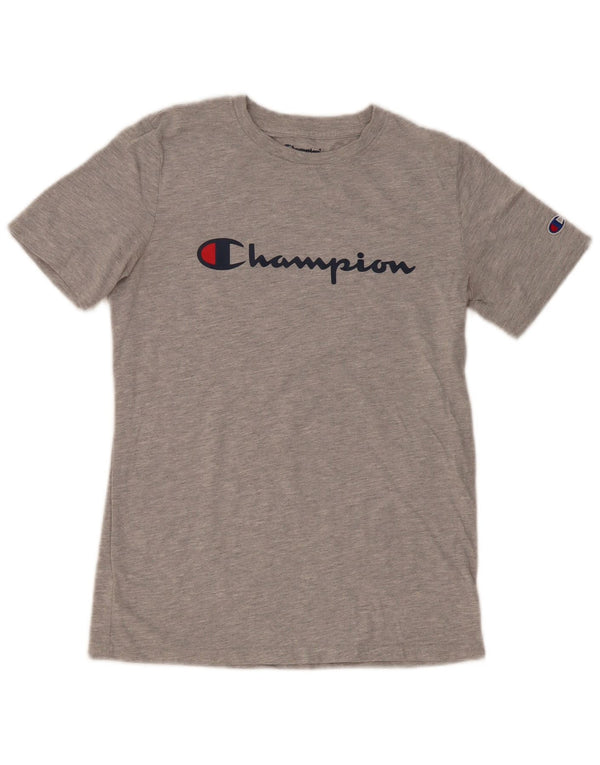 T-shirt grafica Champion da bambino 13-14 anni XL in cotone grigio