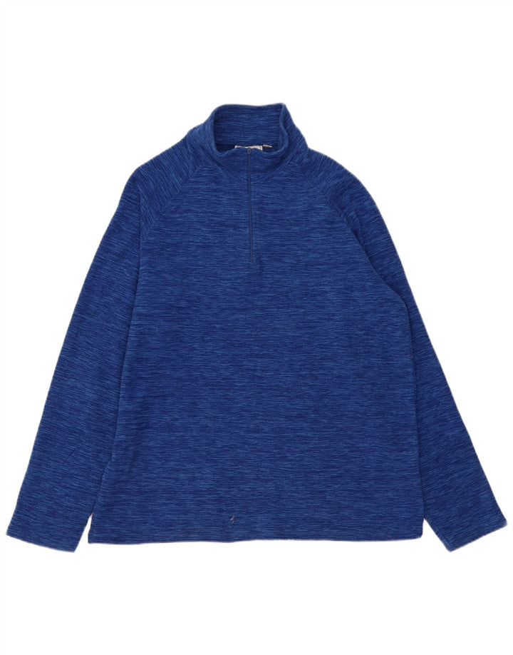 Maglione in pile da uomo con zip e collo Mountain Warehouse medio blu navy screziato