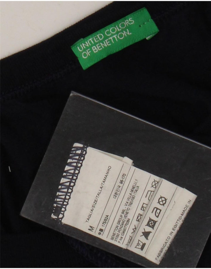 BENETTON Top grafico da uomo a maniche lunghe in cotone blu navy medio