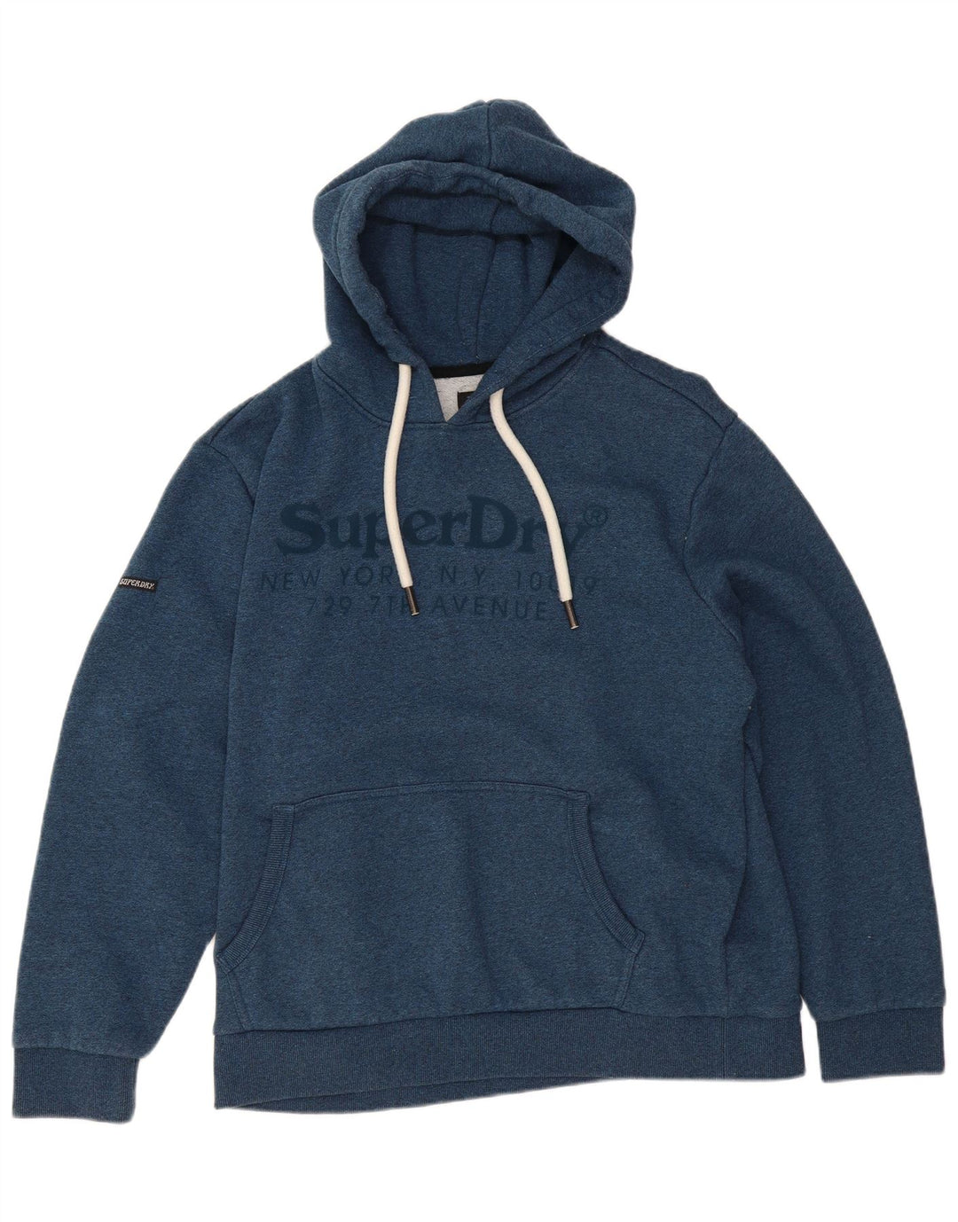 Felpa con cappuccio grafica da uomo Superdry 3XL in cotone blu