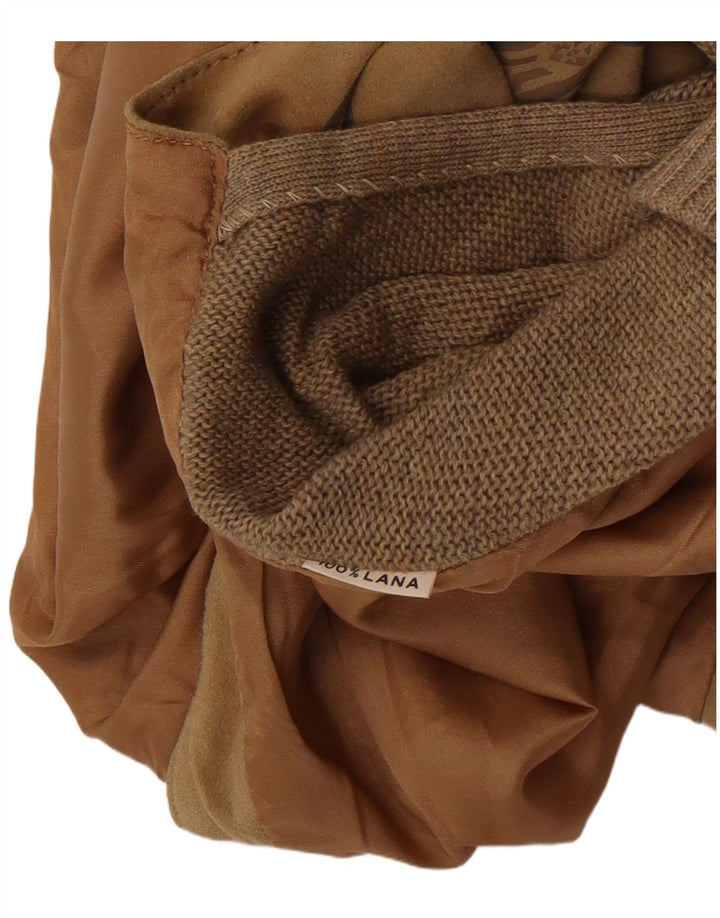 Gilet vintage da uomo XL in lana a righe beige