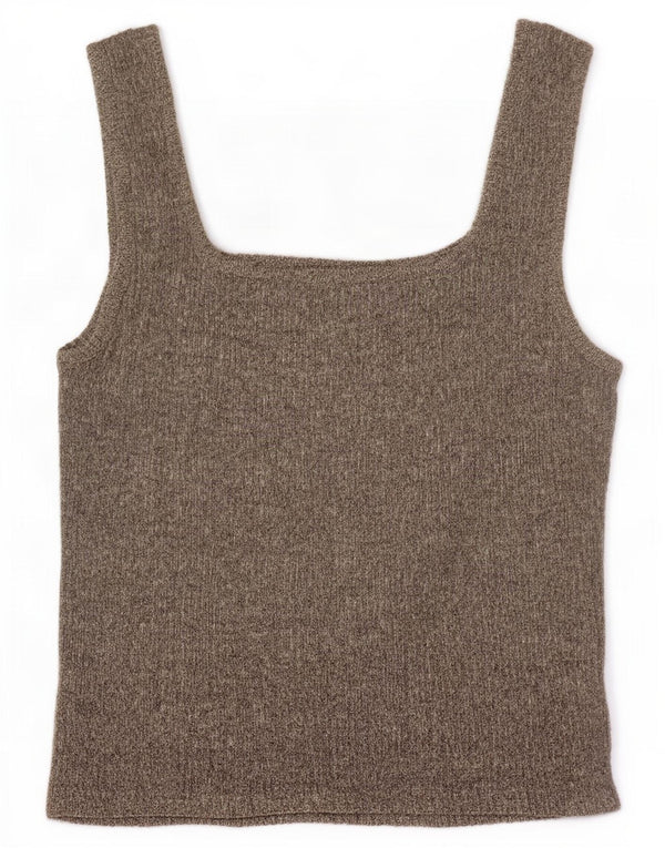 Topshop Canottiera corta in maglia da donna UK 12 Grigio medio