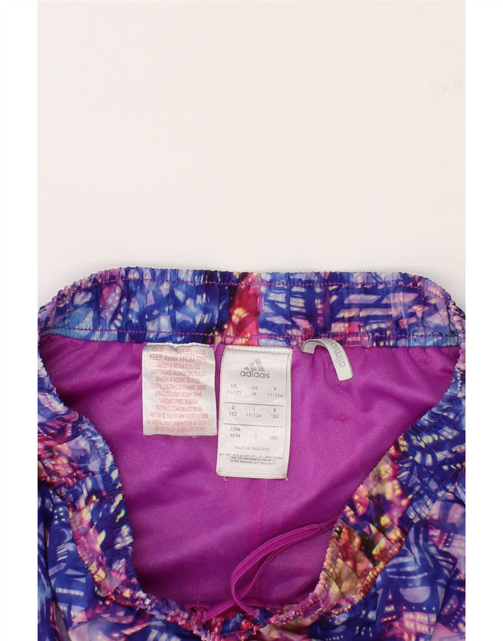 ADIDAS Girls Abstract Pattern Sport Shorts 11-12 Years Multicoloured Vintage Adidas and Second-Hand Adidas from Messina Hembry 