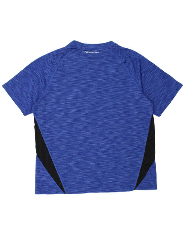 T-shirt da uomo Champion Top grande in poliestere color block blu