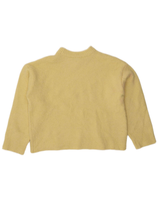 Maglione corto con scollo a barca da donna Zara UK 14 Giallo medio