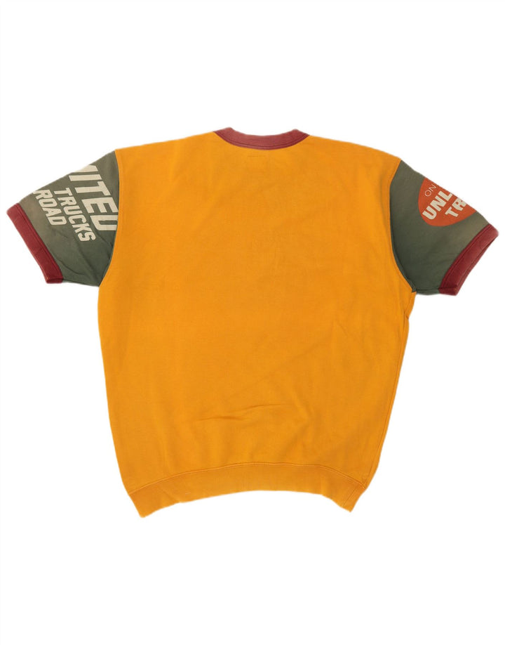 Felpa da uomo a maniche corte Unlimited Maglione color block giallo medio