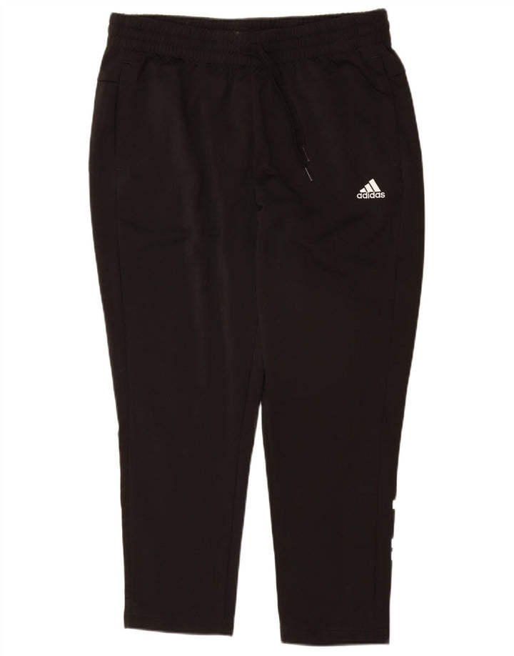 Pantaloni da tuta con grafica ADIDAS da donna UK 16/18 Large Nero Poliestere