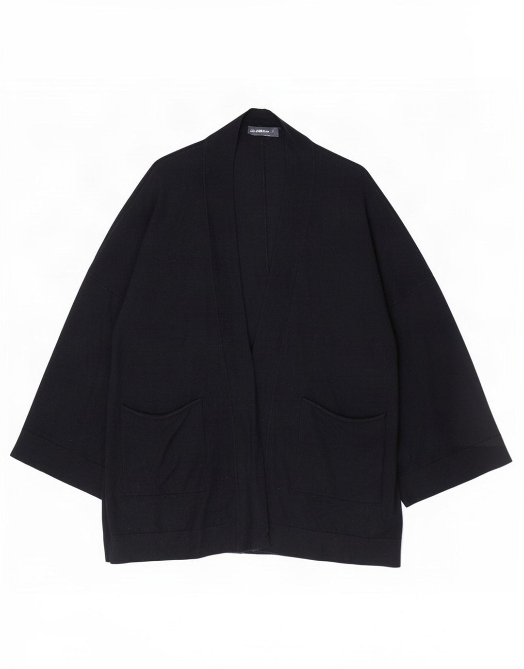 Maglione cardigan aperto oversize lungo da donna Zara UK 10 piccolo blu navy
