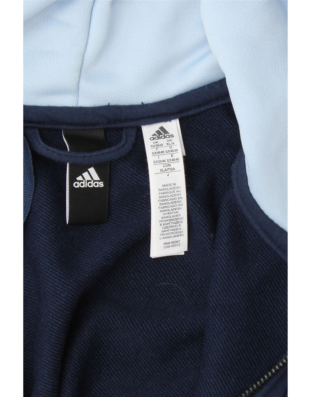 Felpa con cappuccio e zip da donna ADIDAS UK 20/22 XL Blu navy color block