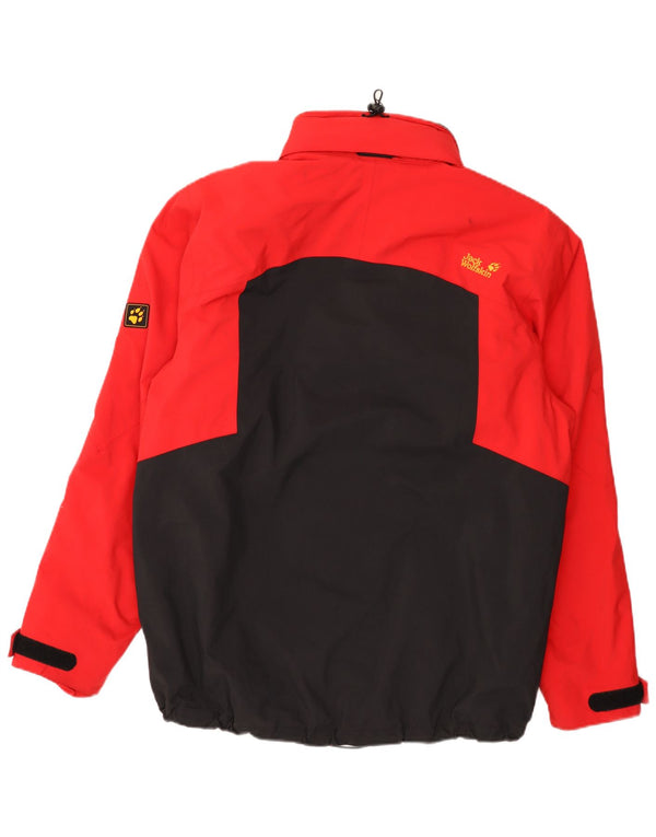 Giacca antipioggia da uomo Jack Wolfskin UK 44/46 XL Poliammide color block rosso
