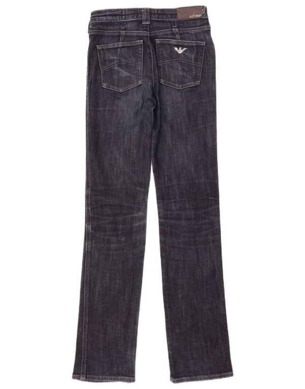 Jeans dritti da donna Armani W26 L32 cotone blu navy
